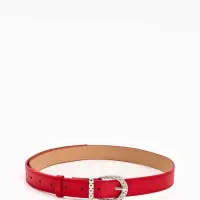 Ремень жен 05-01-02-01, Июнь2509, 3*0,3*110 см, без винта, пряж металл, 1 прокол, красный
