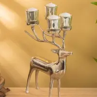 Подсвечник на 4 свечи "Олень" 17х26,5х38 см, алюминий