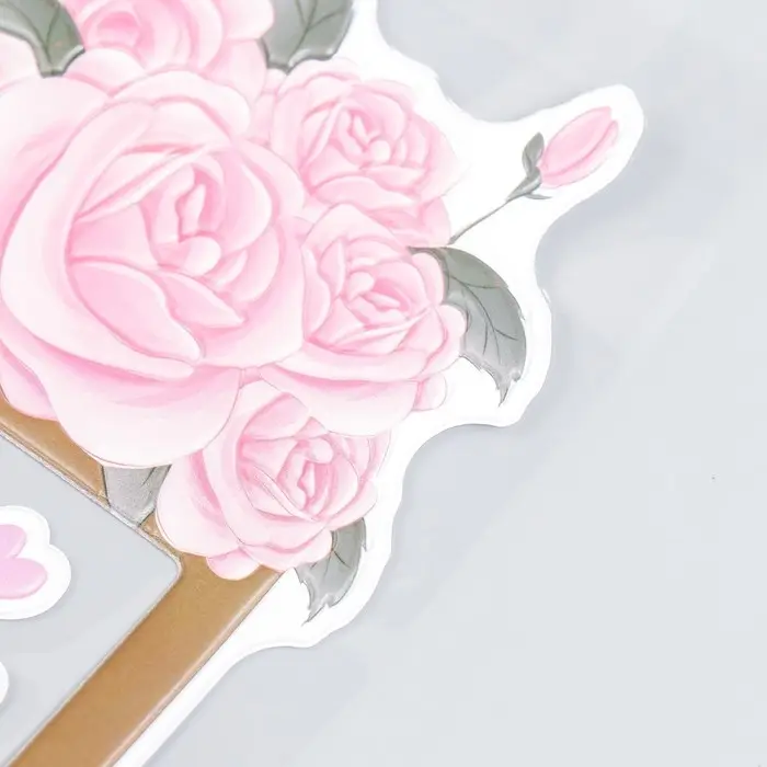 Наклейка на выключатель "Розы и бабочки" окно 8,5х8,5 см, объемная 26х16,5 см