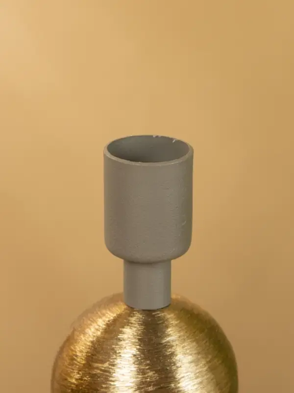 Подсвечник на 1 свечу текстурный "Графитовый" с 1 сферой 7,5х7,5х11,5 см