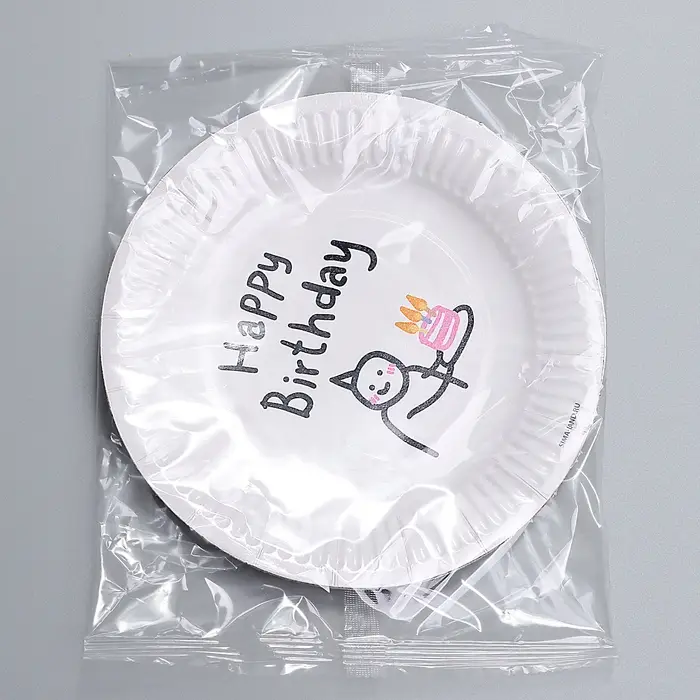 Тарелка одноразовая бумажная &laquo;С днём рождения&raquo;, 18 см