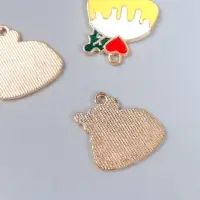 Металлический элемент, декоративная подвеска &laquo;Арт Узор. Кекс с сердечком&raquo;, эмаль, 2&times;2 см