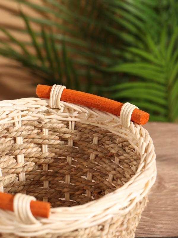 Корзина плетеная 18x18x13.5 см, ротанг