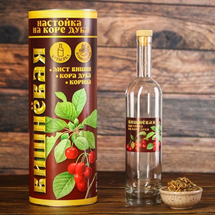 Подарочный набор для приготовления настойки &laquo;Вишнёвая&raquo;, набор трав и специй 20 г., бутылка 500 мл., инструкция