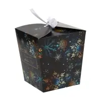 Бонбоньерка, новогодняя подарочная упаковка &laquo;Снежинки в темноте&raquo;, 7.5&times;8&times;7.5 см