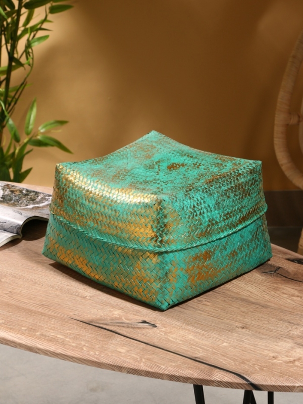 Корзинка плетеная "Голден мини" 30х30х20 см, голубой