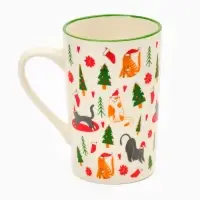 Кружка чайная керамическая &laquo;Новогодние коты&raquo;, 385 мл, ручная работа