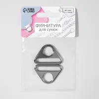 Полукольцо-пластина для сумки, 15/32 мм, 2 шт., цвет серебряный