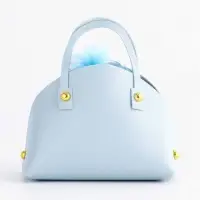 Кожанная подарочная сумочка 14 х 6,5 х 12,8 см небесно-голубая