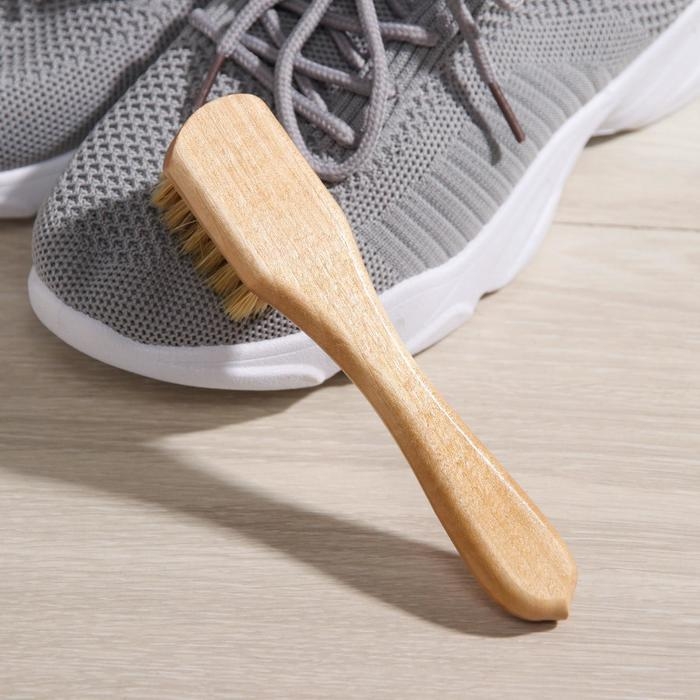 Щётка для обуви для нанесения крема,15&times;2 см, свиная щетина