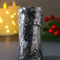 Свеча столбик "С Новым годом" 55*105 мм темно-синяя