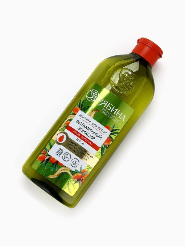Шампунь для волос, витаминный эликсир, аромат облепихи, 400 мл, Рябина