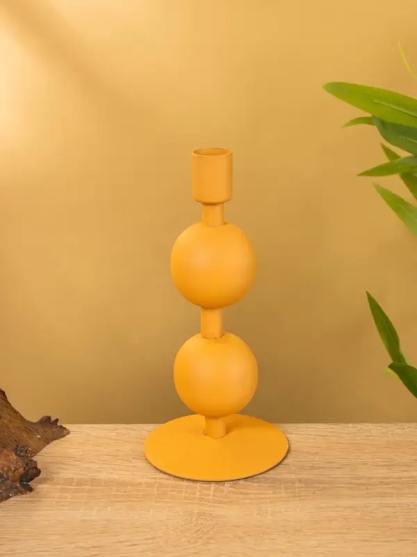 Подсвечник на 1 свечу &laquo;Песок&raquo;, с 2 сферами, 8.5&times;8.5&times;18+/- 1 см