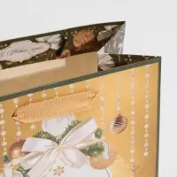 Пакет подарочный новогодний ламинированный &laquo;Золотые краски&raquo;, MS 18 х 23 х 10 см