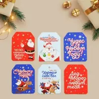 Шильдик на подарок &laquo;Дед Мороз любит тебя&raquo;, набор 6 штук, 16&times;24 см