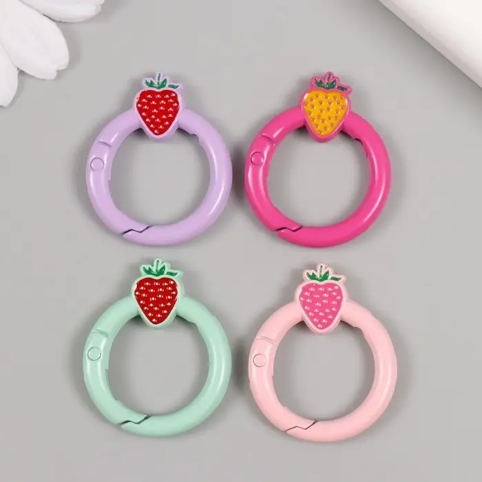 Карабин металл &laquo;Круг. Ягодка&raquo;, 3.2&times;2.6 см, МИКС