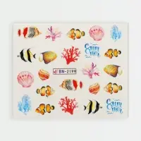 Слайдеры для ногтей &laquo;Морской мир&raquo;, разноцветные