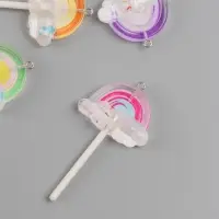 Подвеска для творчества акрил "Радуга и тучки" МИКС 6х3,5х1 см