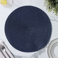 Салфетка сервировочная на стол Доляна &laquo;Лофт&raquo;, d=38 см, цвет синий