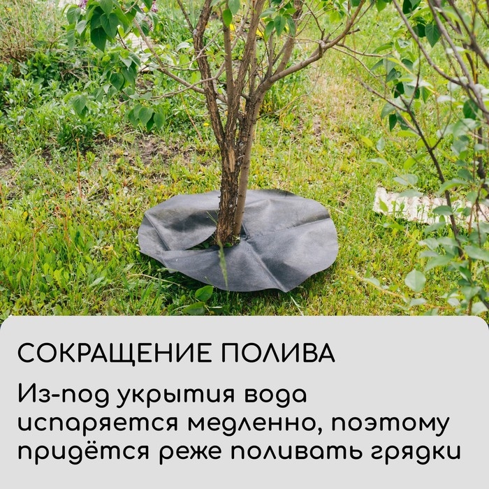 Круг приствольный, d = 0,8 м, плотность 60 г/м&sup2;, спанбонд с УФ-стабилизатором, набор 5 шт., чёрный, Greengo, Эконом 20%