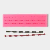 Молд &laquo;Бусы&raquo;, силикон, 15.5&times;4.5&times;1.3 см, розовый