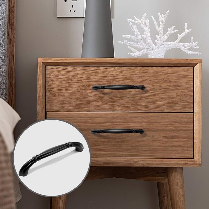 Ручка-скоба CAPPIO RSC039, м/о 128 мм, цвет черный, 4 шт.