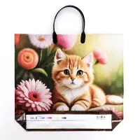 Пакет &laquo;Рыжий котенок&raquo;, полиэтиленовый с пластиковой ручкой, 37&times;34 см, 90 мкм