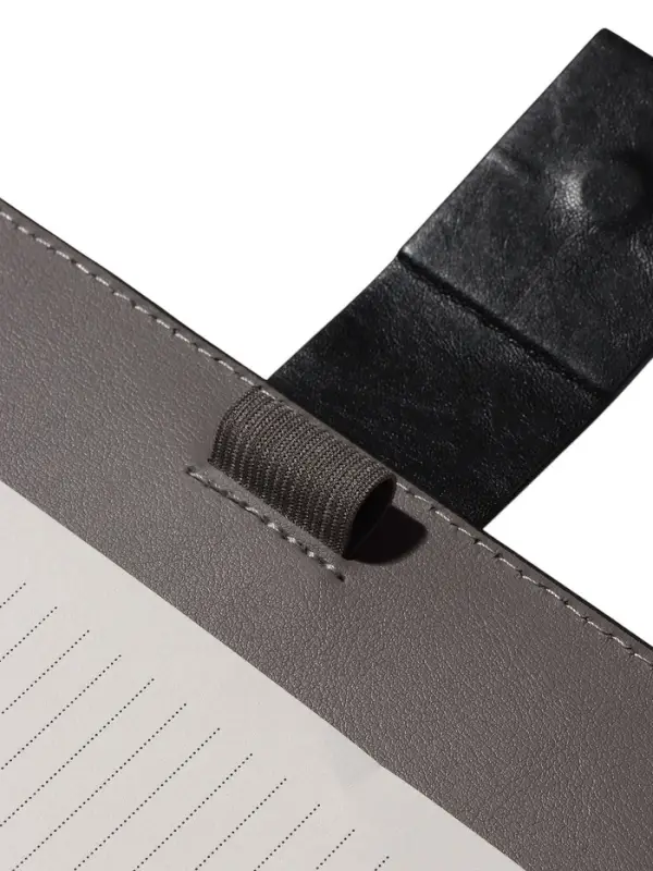 Органайзер на кольцах, А5, с хлястиком, 80л, линия, к/зам, Черный