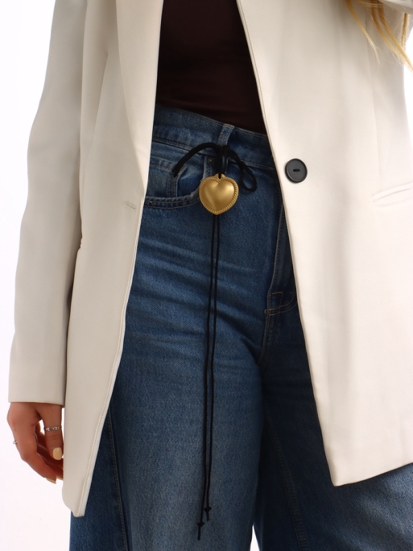 Портупея с кулоном &laquo;Сердечко&raquo; кожа, трансформер, цвет золото, 150 см