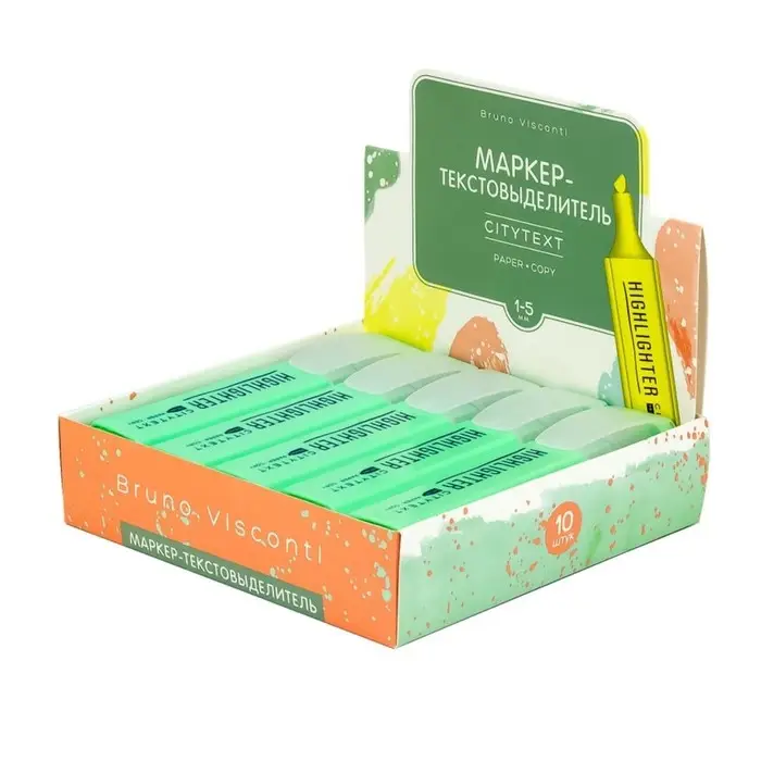 Маркер-текстовыделитель 5.0 мм, BrunoVisconti CityTex, мятный
