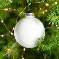 Елочный шар Finery Matt, 8 см, матовый белый
