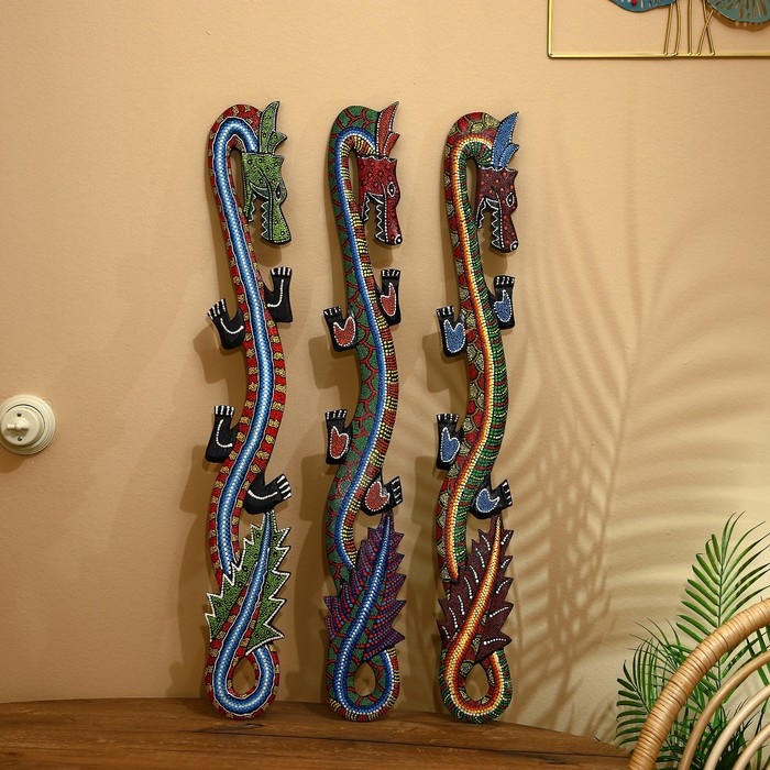 Панно &laquo;Дракон&raquo;, 96&times;14&times;1.5 см, дерево, МИКС