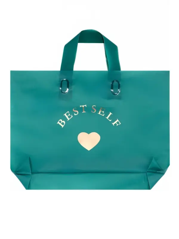 Пакет с петлевой ручкой зеленый 34 х 25 х 8 см  80 мкм