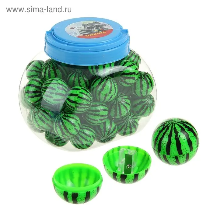 Точилка с контейнером &laquo;Арбуз&raquo;, зелёная