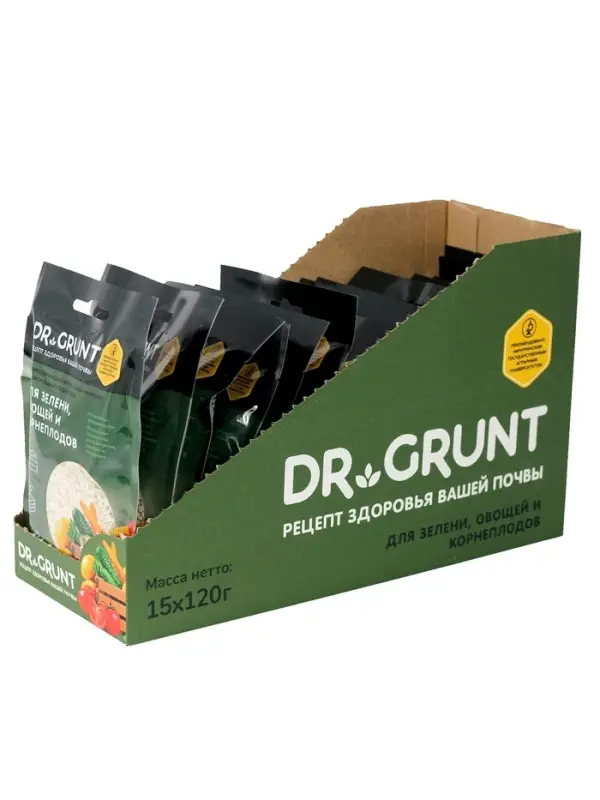 Удобрение минеральное для зелени, овощей, корнеплодов, Dr.Grunt, шоу-бокс, 15 саше