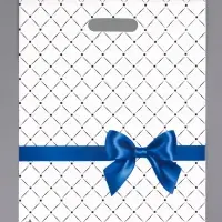 Пакет &laquo;Синий бантик&raquo;, полиэтиленовый, с вырубной ручкой, 40&times;31 см, 30 мкм