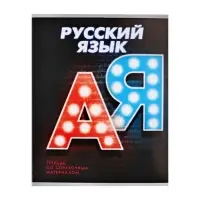 Тетрадь предметная 48 листов в линейку Calligrata &laquo;3D. Русский язык&raquo;, серые листы