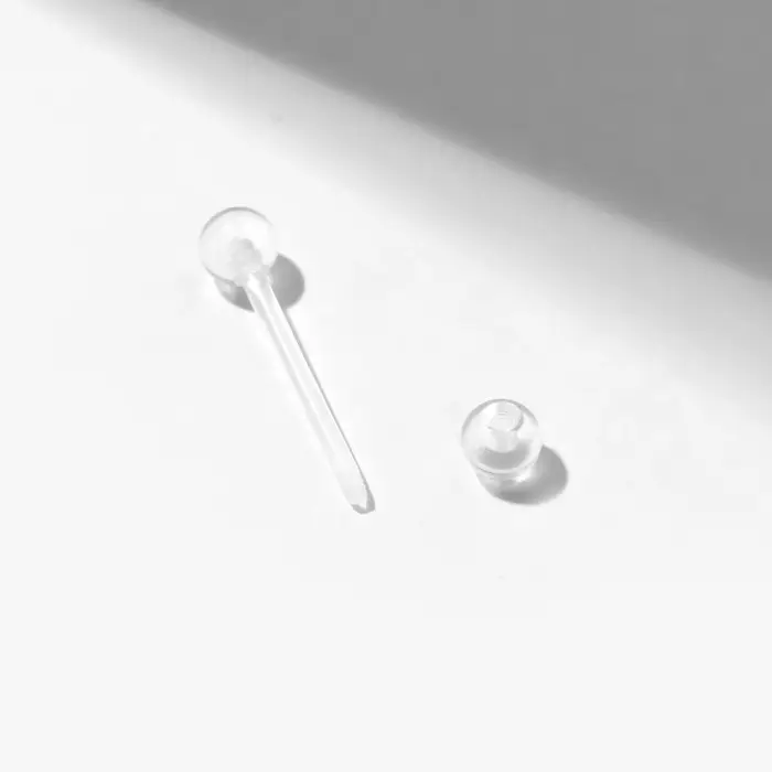 Пирсинг в язык &laquo;Шарики&raquo;, L=16 мм, прозрачный