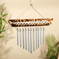 Музыка ветра "Тропики" бамбук, алюминий, 25х3,5х30 см, цв. коричневый