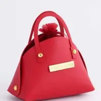 Кожанная подарочная сумочка 14 х 6,5 х 12,8 см красная