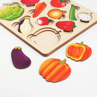 Развивающая доска &laquo;Часть и целое. Овощи&raquo; с разрезными вкладышами внутри