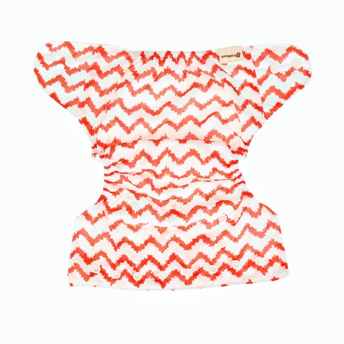 Многоразовый подгузник &laquo;Зигзаги&raquo;, 3-15 кг, цвет красный, Крошка Я