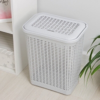 Корзина бельевая с крышкой, 30 л, 37&times;26&times;46,5 см, цвет МИКС