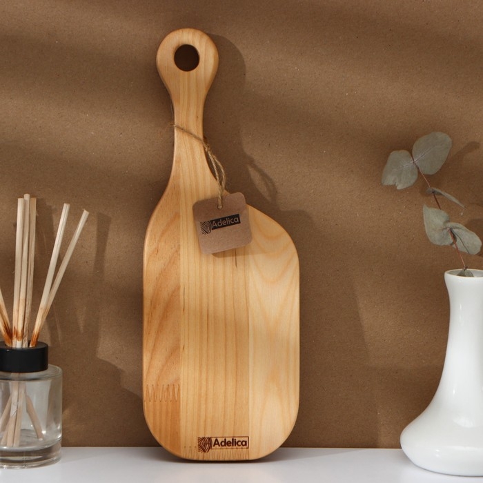 Доска разделочная Adelica, 30&times;10&times;1,8 см, с шильдиком, пропитана минеральным маслом, берёза, в подарочной коробке