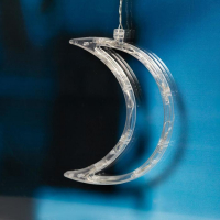 Гирлянда &laquo;Бахрома&raquo; 2.7 &times; 0.9 м с насадками &laquo;Месяц&raquo;, IP20, прозрачная нить, 138 LED, свечение белое, 8 режимов, 220 В