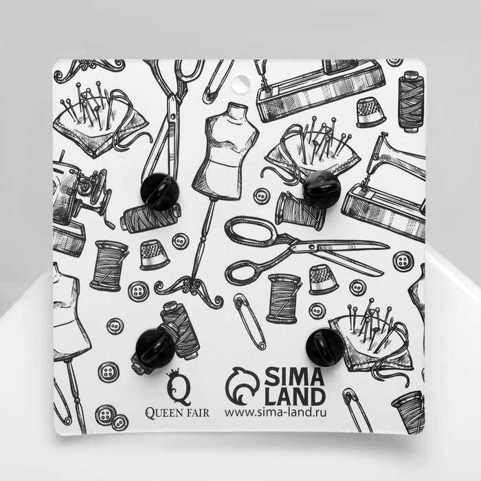 Набор значков (4 шт.) &laquo;Швея&raquo;, цветной в чёрном металле