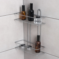 Полка прямоугольная 2-х ярусная, 26,5&times;10,5&times;35 см, цвет хром