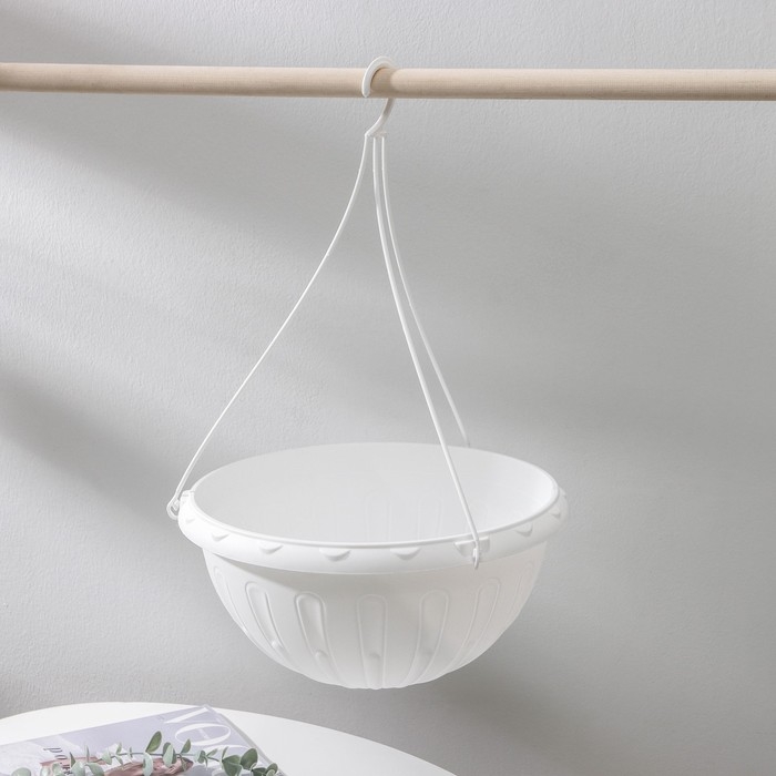 Кашпо уличное подвесное для цветов &laquo;Джулия&raquo;, 8 л, цвет белый