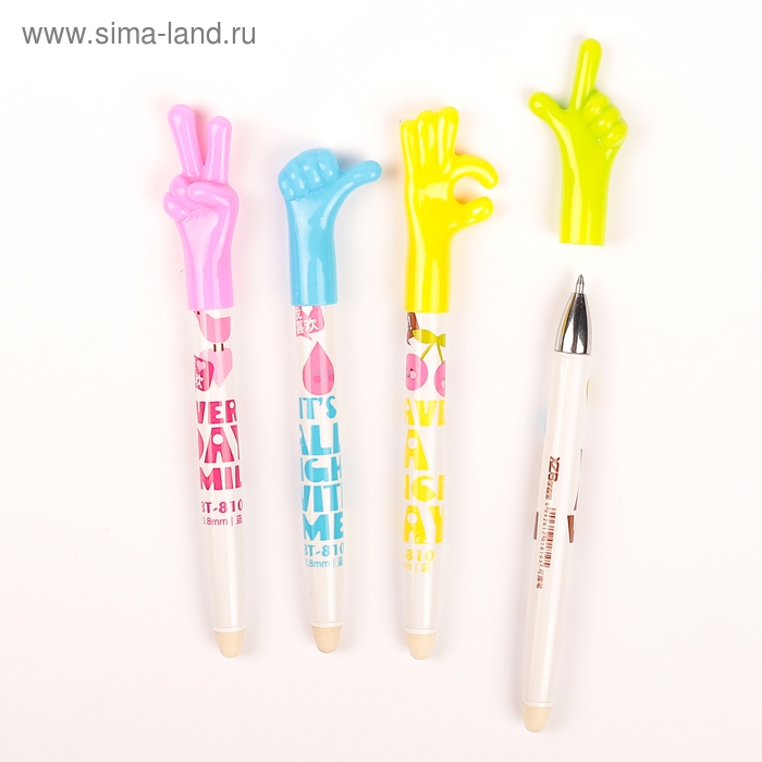 Ручка шариковая Ручка шариковая "Жест" со стираемыми чернилами, линия 0.8 мм, стержень синий, корпус МИКС (штрихкод на штуке)