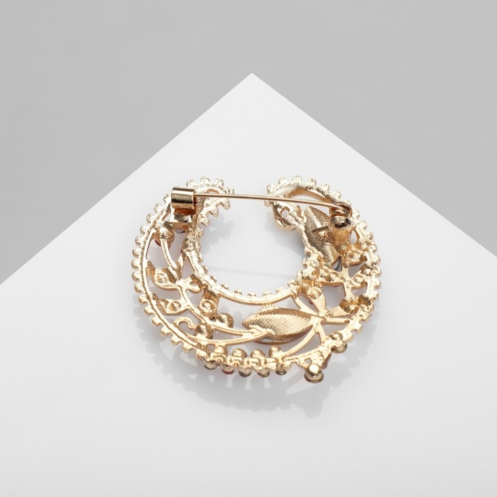 Брошь &laquo;Подкова самоцветная&raquo;, цветная в золоте